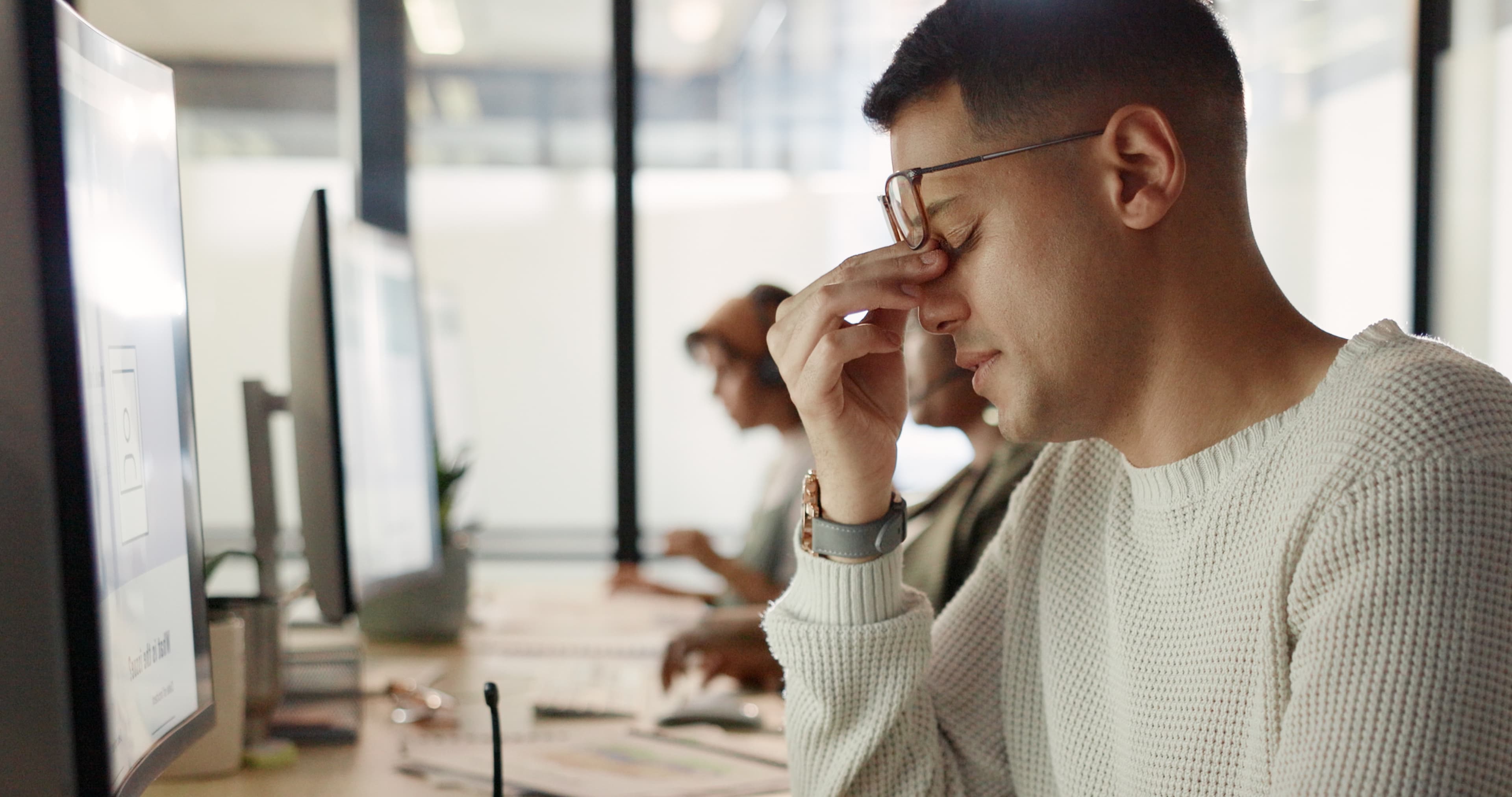 Frustrated professional facing ineffective training